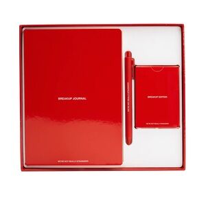 WE’RE NOT REALLY STRANGERS BREAKUP KIT NOTEBOOK CARDS SELF HELP MINDSET Red